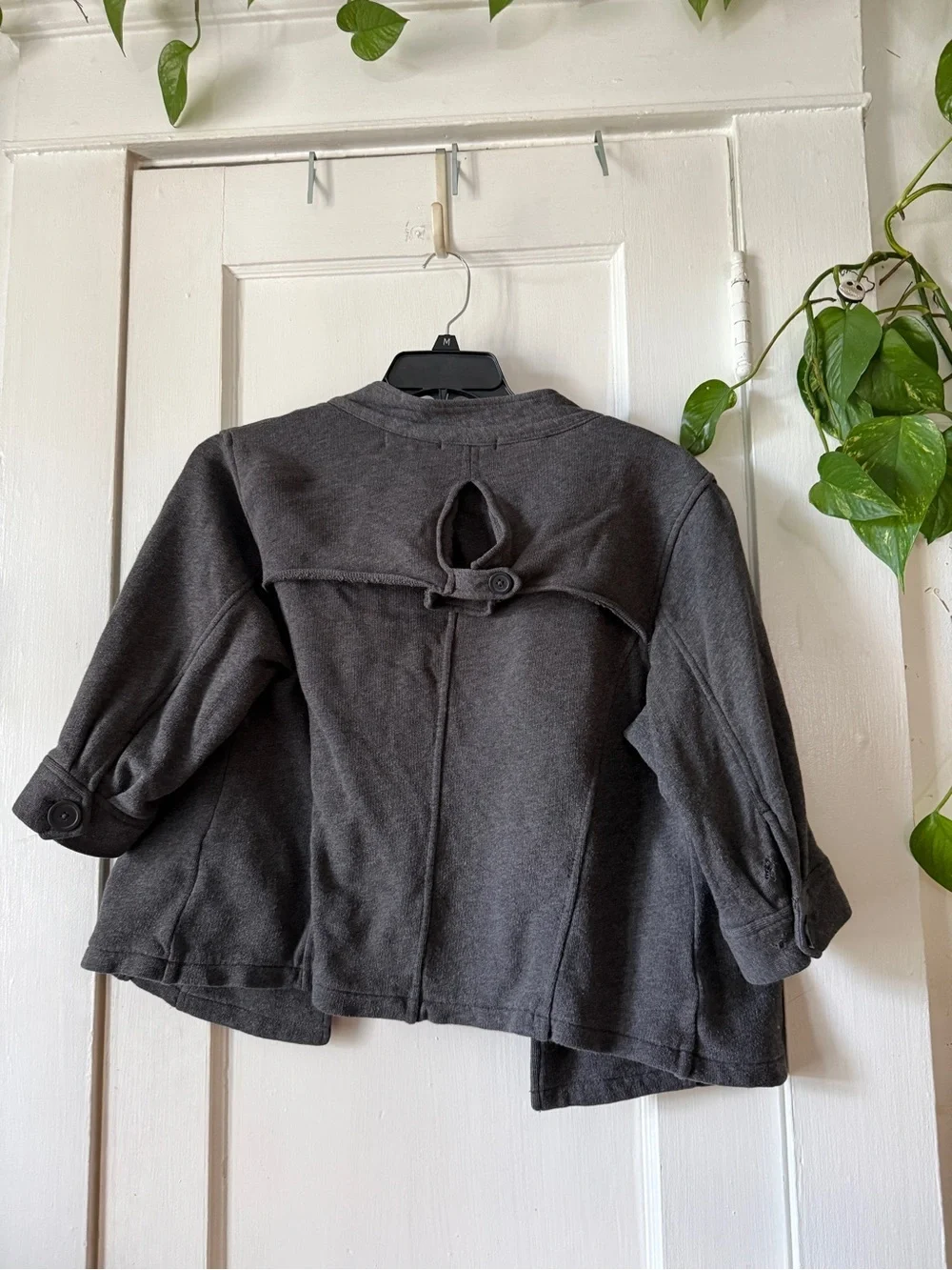 GAP Women's Dark Gray Short Double-Breasted Jacket